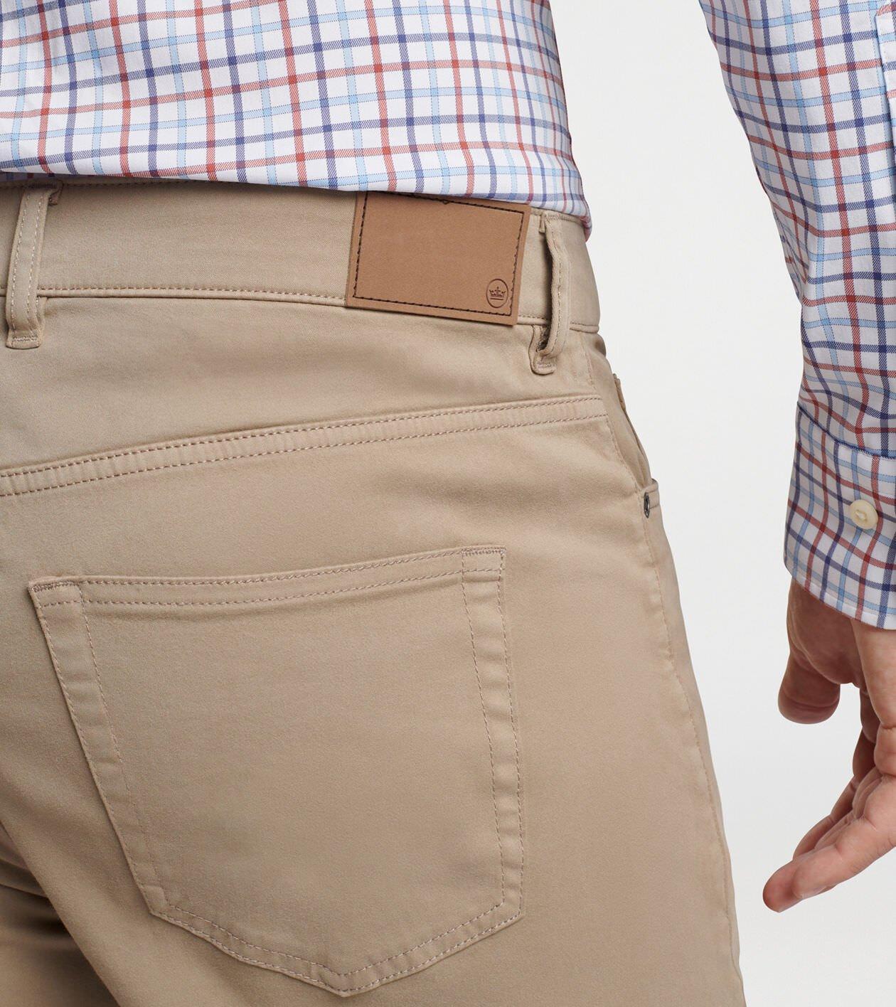 Peter Millar Mens Signature Sateen Five-Pocket Pant | Color: Grain | Size: 38 Product Image