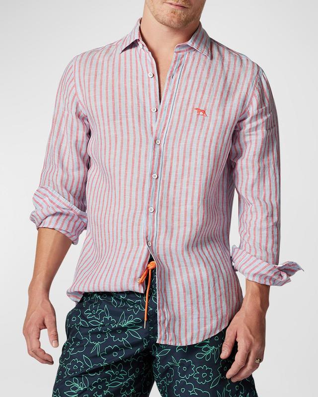 Rodd & Gunn Mclean Park Stripe Linen Button-Up Shirt Product Image