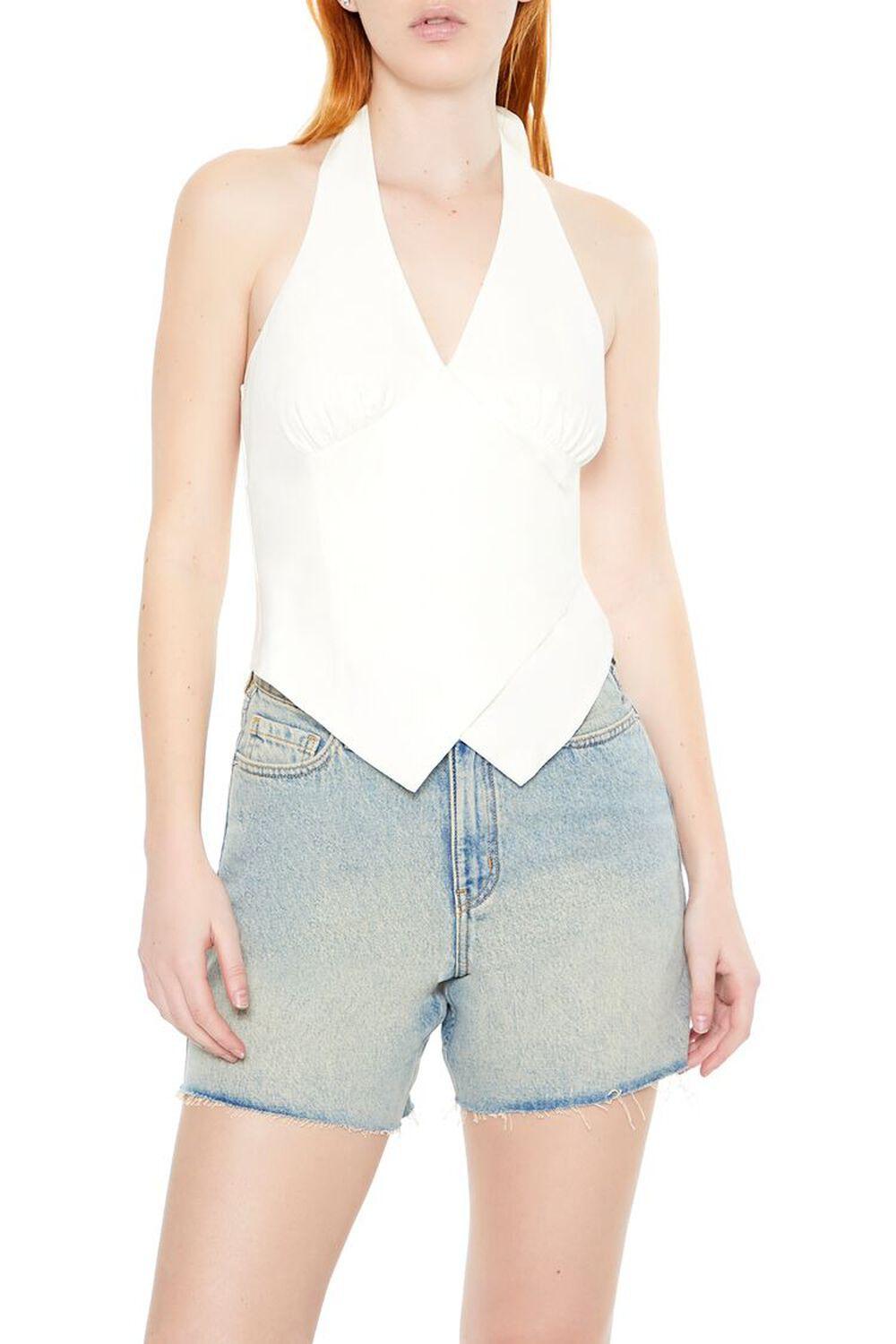 Linen-Blend Halter Top | Forever 21 Product Image