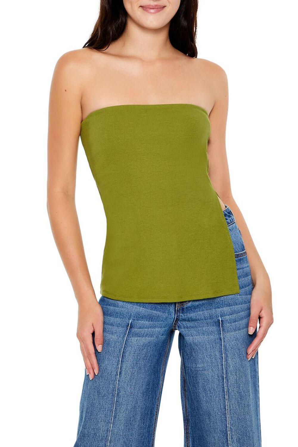 Ribbed Slit Tube Top | Forever 21 Product Image