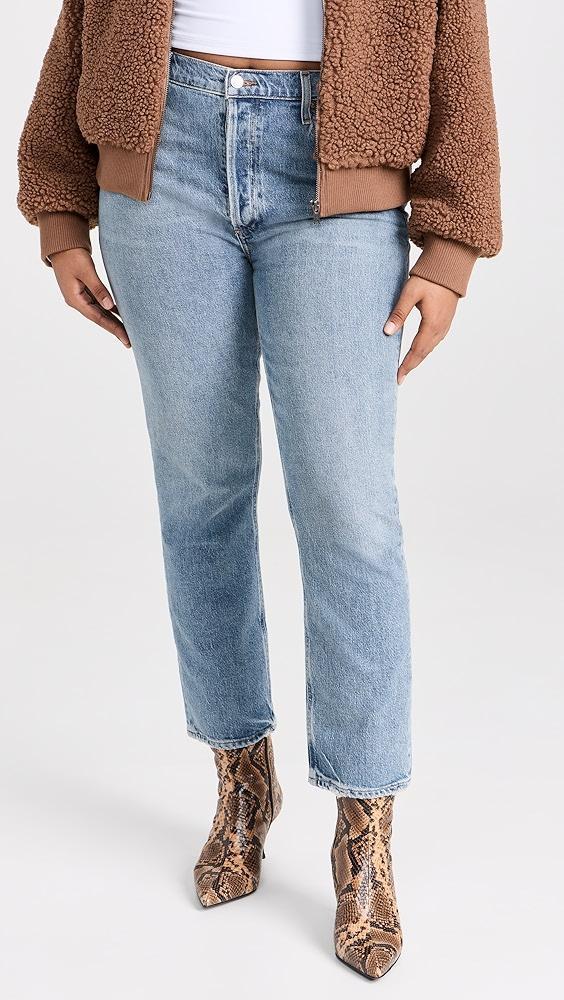 AGOLDE Riley Long High Rise Straight Jeans | Shopbop Product Image