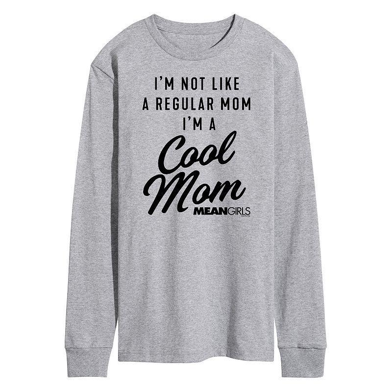 Mens Mean Girls Cool Mom Long Sleeve Graphic Tee Grey Gray Product Image