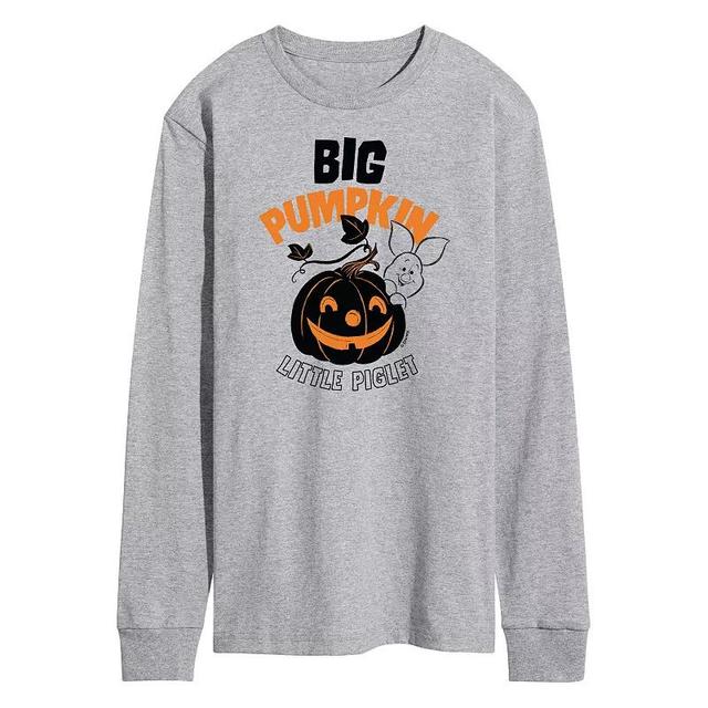 Disneys Winnie the Pooh Mens Big Pumpkin, Little Pig Long Sleeve Graphic Tee Product Image