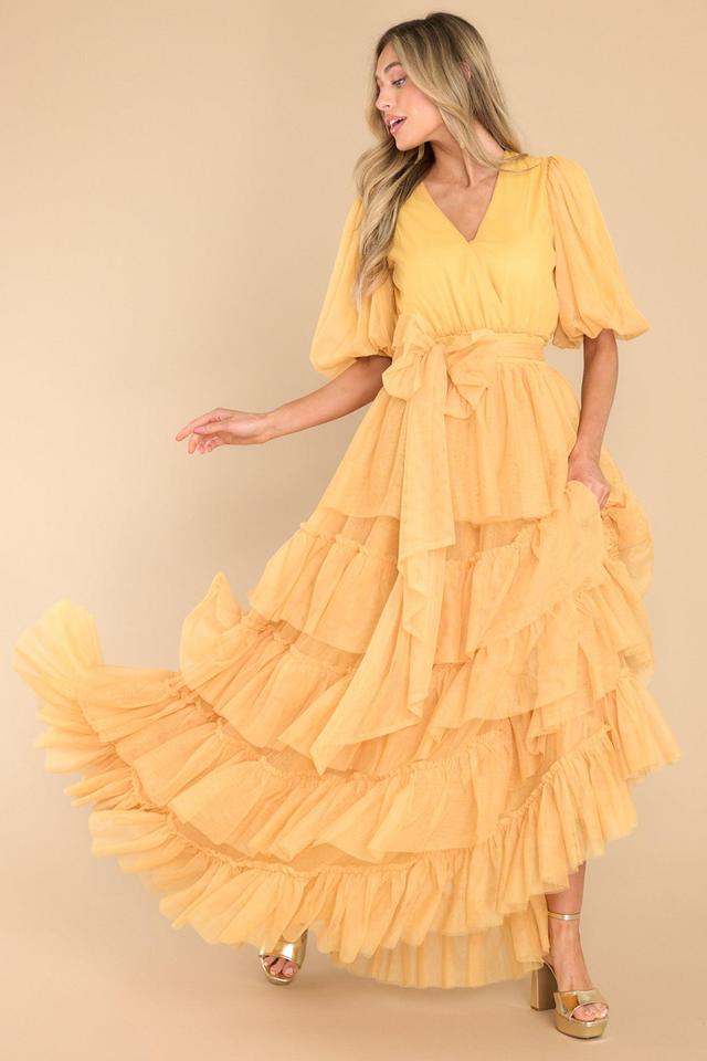 Aura A Beautiful Feeling Yellow Maxi Dress Product Image