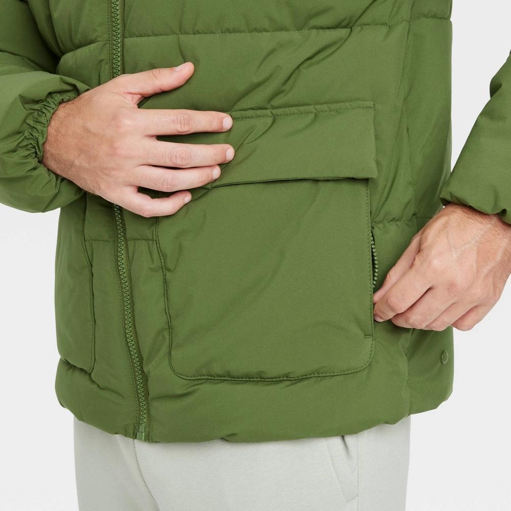 Men's Heavy Puffer Jacket - All In Motion™ Green L Product Image