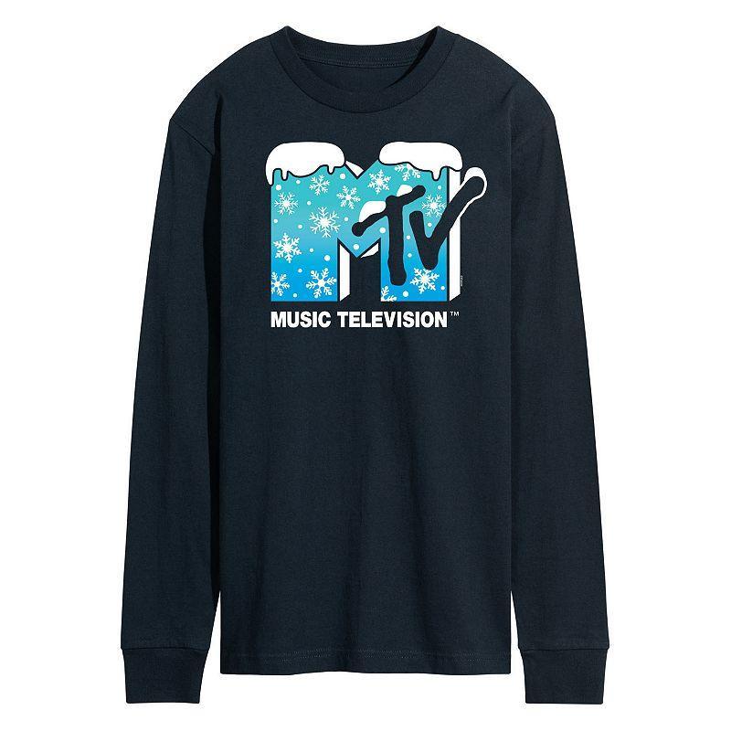 Mens MTV Snowflakes Logo Long Sleeve Graphic Tee Product Image