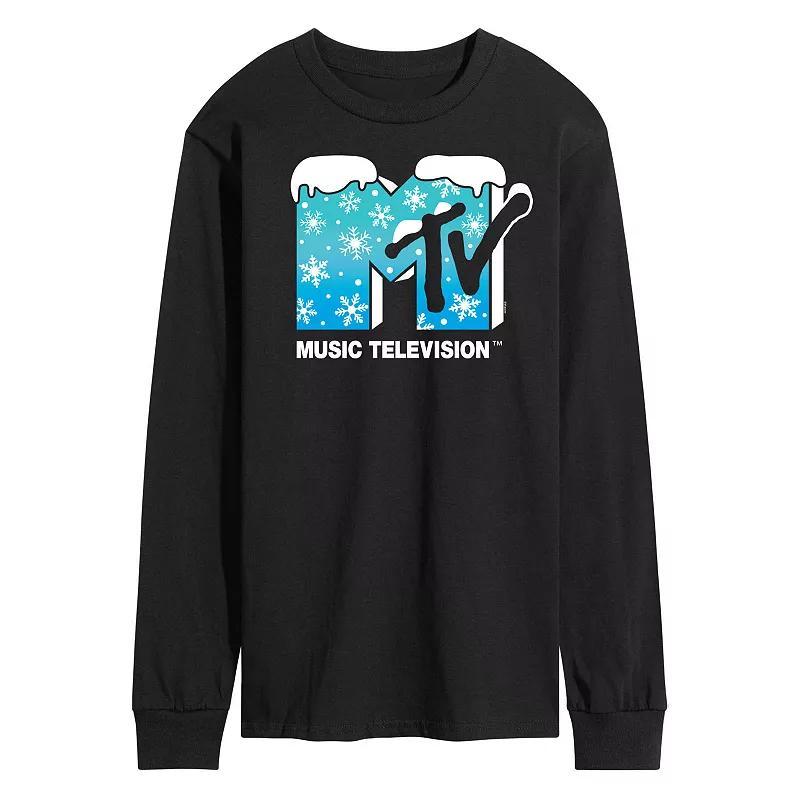 Mens MTV Snowflakes Logo Long Sleeve Graphic Tee Product Image