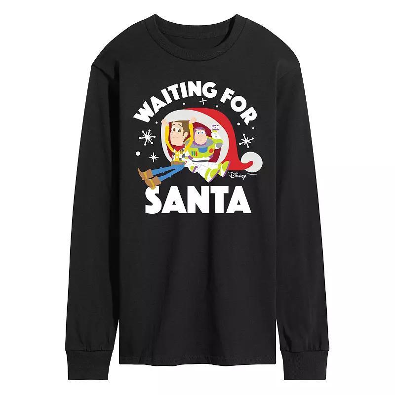 Disney / Pixars Toy Story Woody & Buzz Lightyear Mens Waiting For Santa Long Sleeve Graphic Tee Product Image