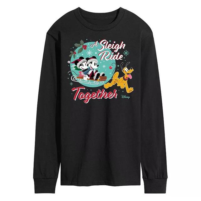 Disneys Mickey & Minnie Mouse Mens Sleigh Ride Together Long Sleeved Graphic Tee Product Image