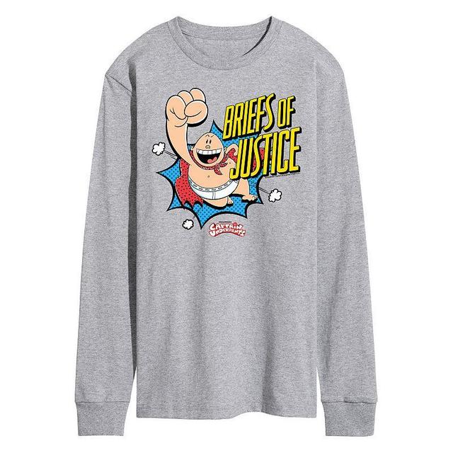 Mens Captain Underpants Justice Long Sleeve Graphic Tee Product Image