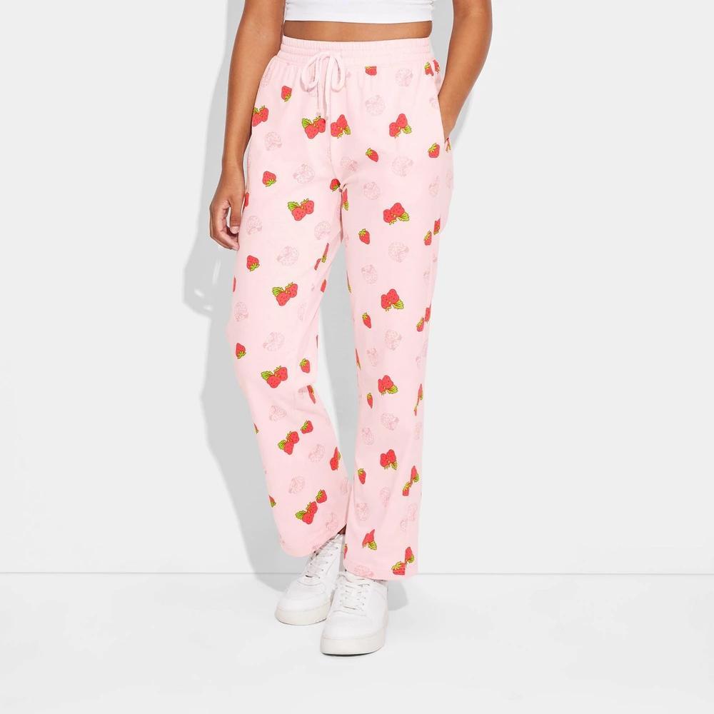 Womens Strawberry Shortcake Cozy Graphic Pants Product Image