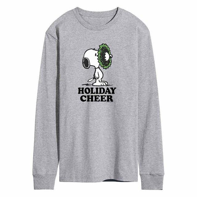 Mens Peanuts Holiday Tee Dark Grey Product Image