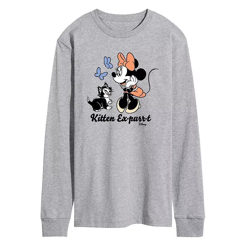 Disneys Minnie Mouse & Figaro Mens Kitten Expurrt Long Sleeve Graphic Tee Product Image