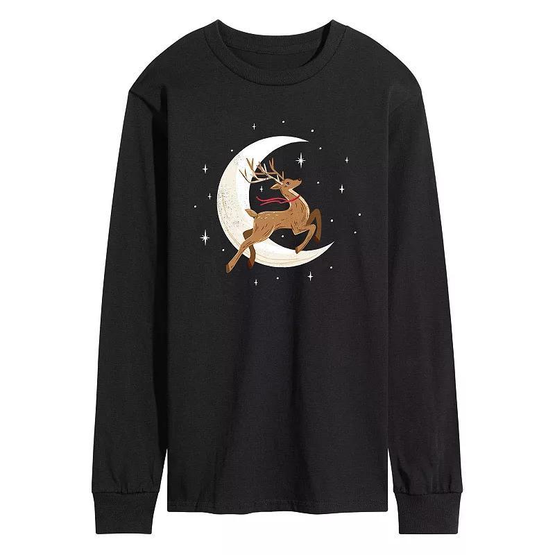 Mens Reindeer Moon Long Sleeve Tee Black Product Image