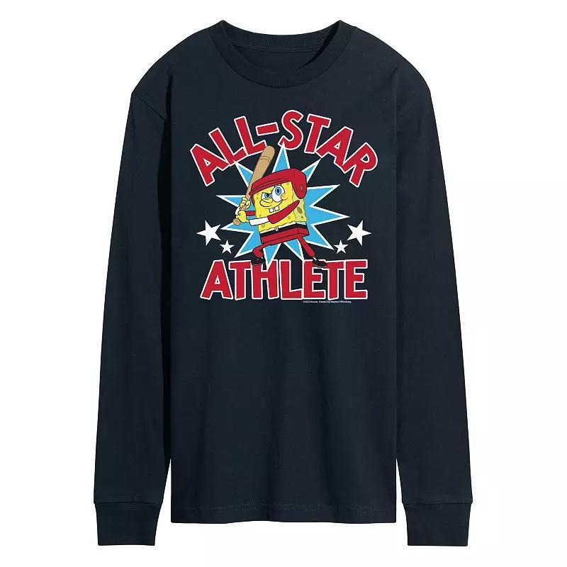 Mens Nickelodeon SpongeBob SquarePants All Star Athlete Long Sleeve Graphic Tee Product Image