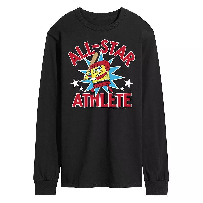 Mens Nickelodeon SpongeBob SquarePants All Star Athlete Long Sleeve Graphic Tee Product Image