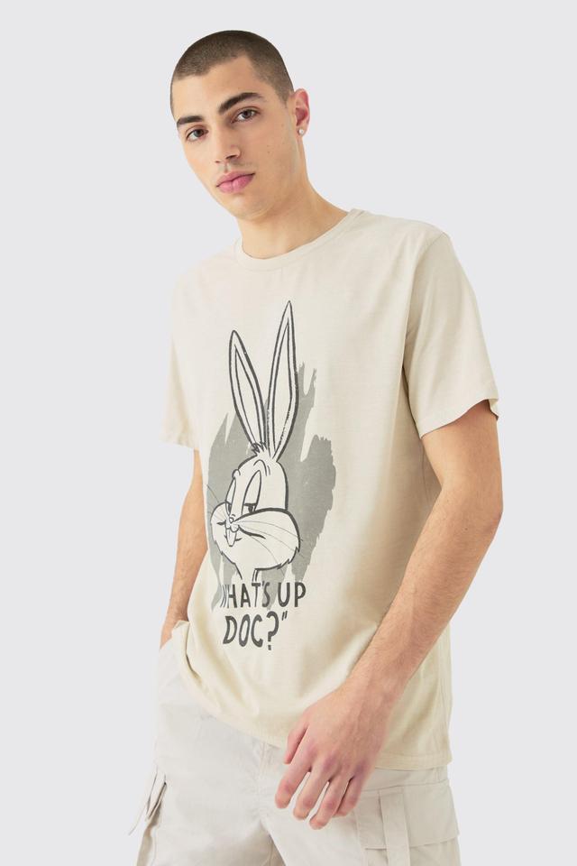 Oversized Looney Tunes Bugs Bunny License T-shirt | boohooMAN USA Product Image