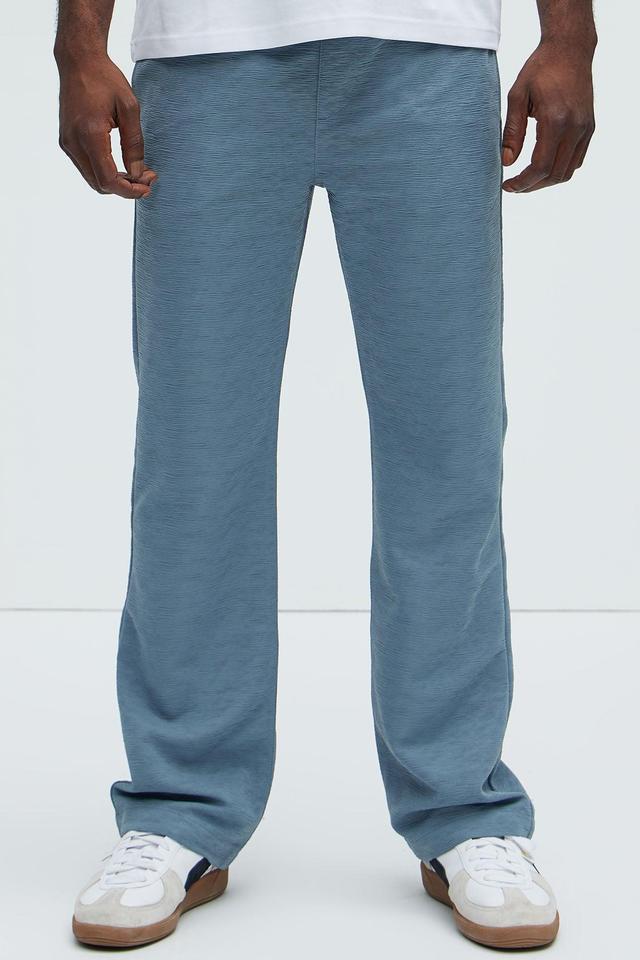 Blaze Textured Straight Pants - Blue Product Image