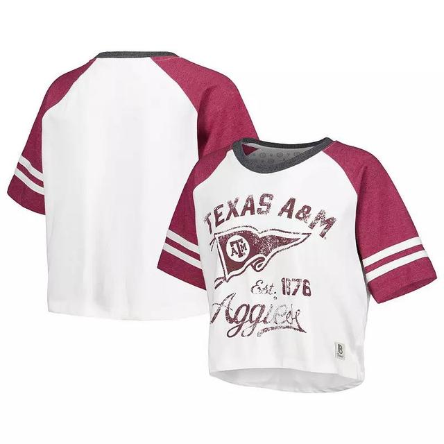 Womens Pressbox Texas A&M Aggies Melange Beaumont Cropped Raglan T-Shirt Product Image