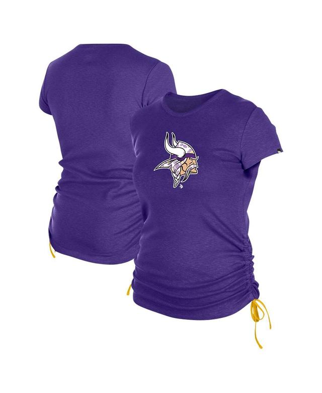 New Era Womens Purple Minnesota Vikings Ruched Side T-Shirt Product Image