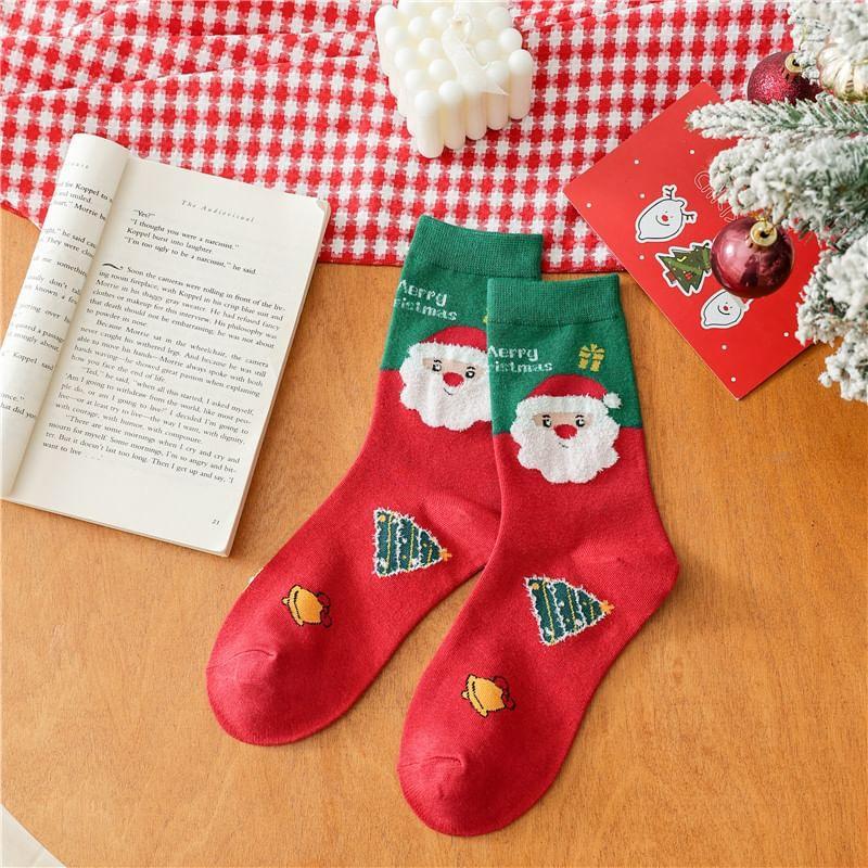 Christmas Cartoon Print Socks Product Image