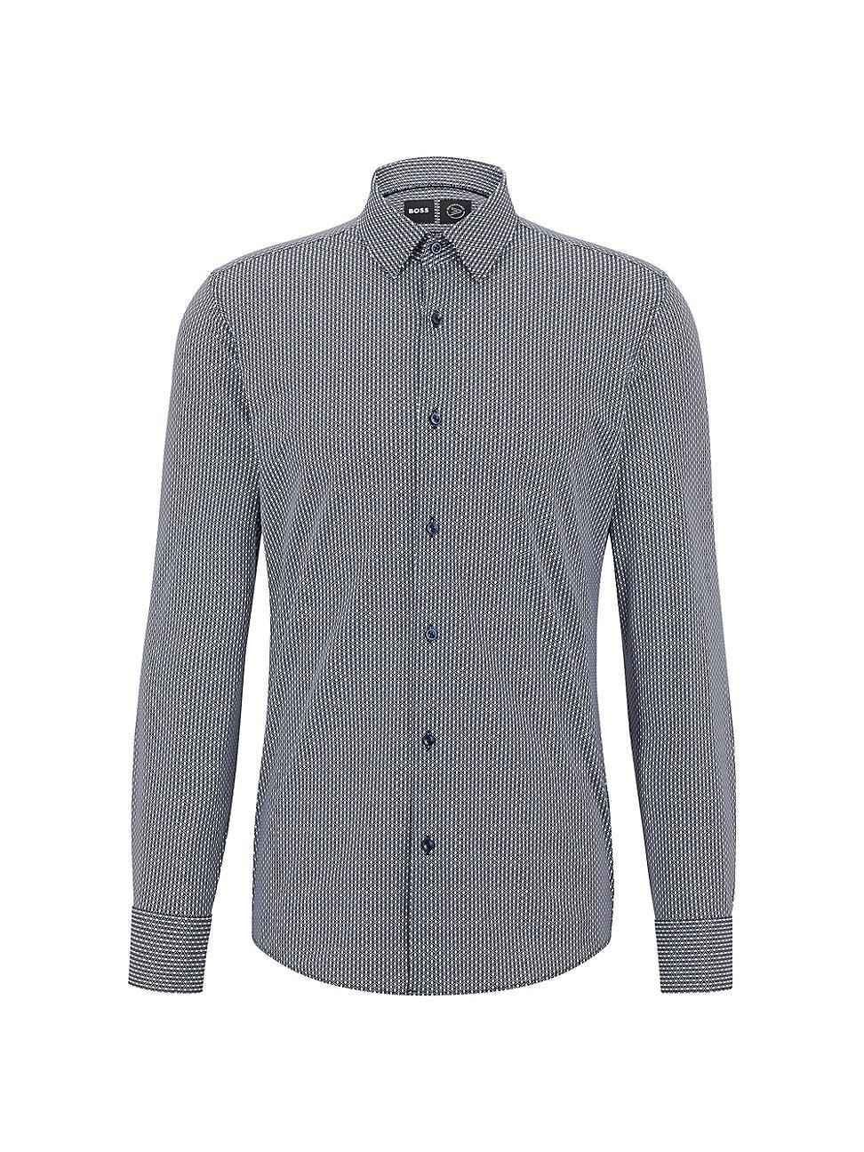 Mens Slim-Fit Shirt in Printed Performance-Stretch Jersey Product Image