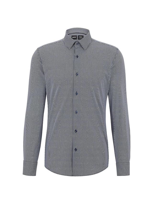 Mens Slim-Fit Shirt in Printed Performance-Stretch Jersey Product Image