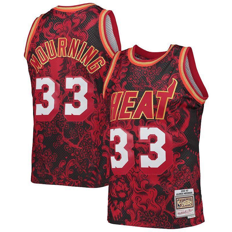 Mens Mitchell & Ness Alonzo Mourning Miami Heat Hardwood Classics 1996-97 Lunar New Year Swingman Jersey Product Image