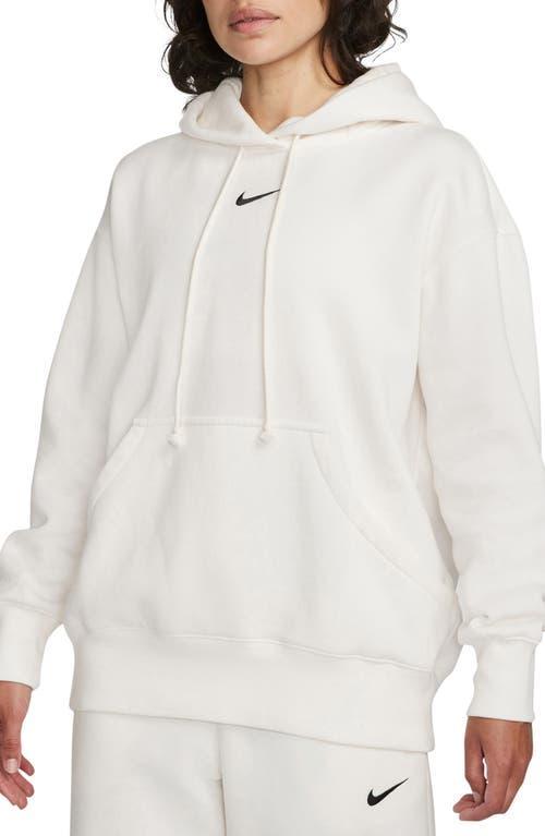 Nike Womens Nike Style Fleece Pullover Hoodie OS - Womens Sail/Black Product Image