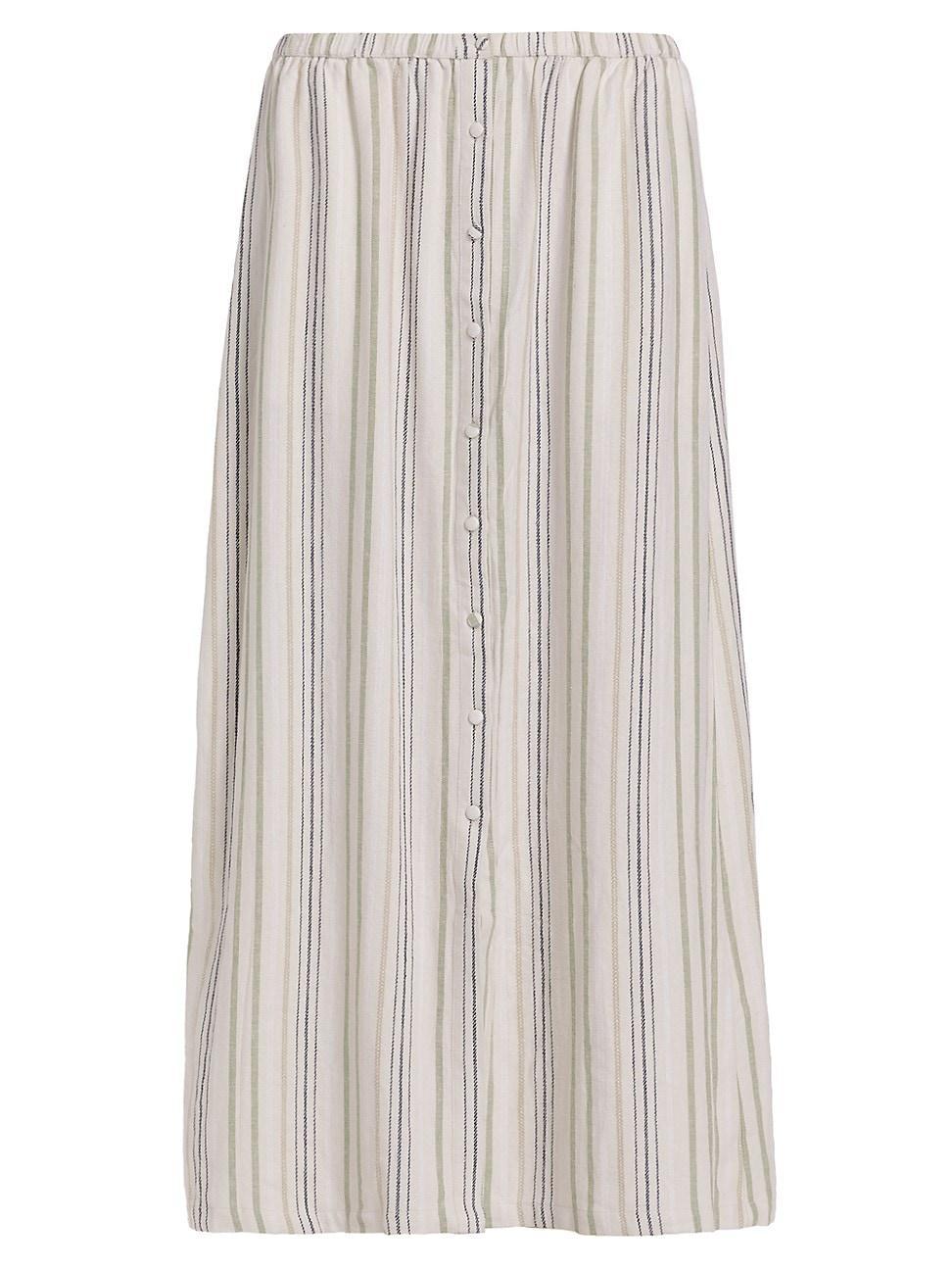 Womens Demi Striped Linen-Blend Maxi Skirt product image