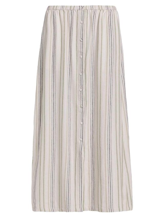 Womens Demi Striped Linen-Blend Maxi Skirt Product Image