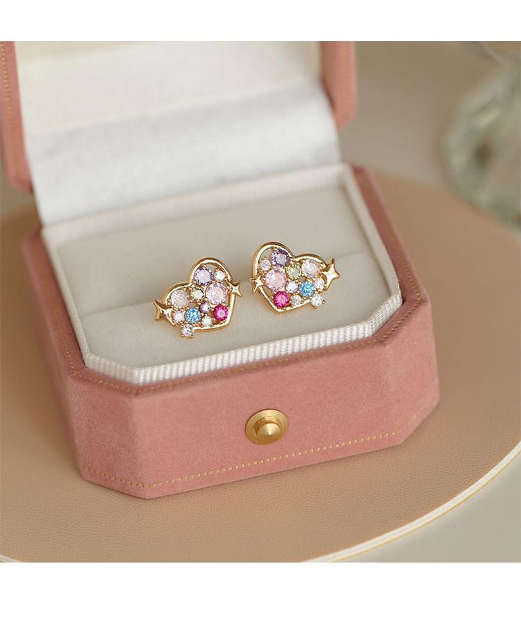 Heart Rhinestone Ear Stud Product Image