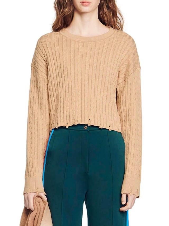 Womens Oversized Cropped Sweater Product Image