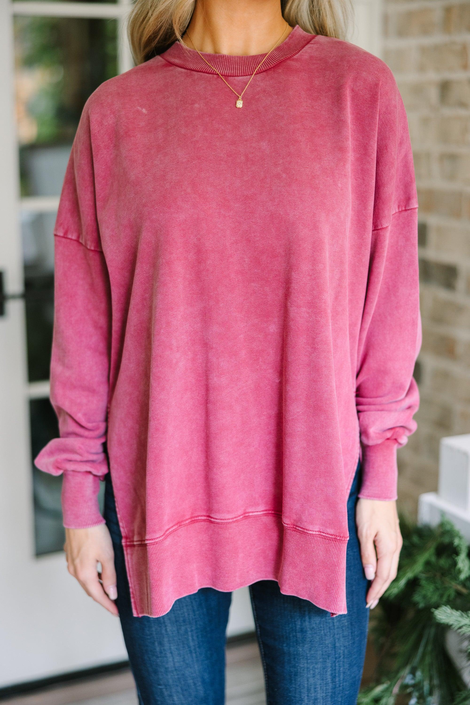 The Slouchy Wine Red Pullover Female Product Image