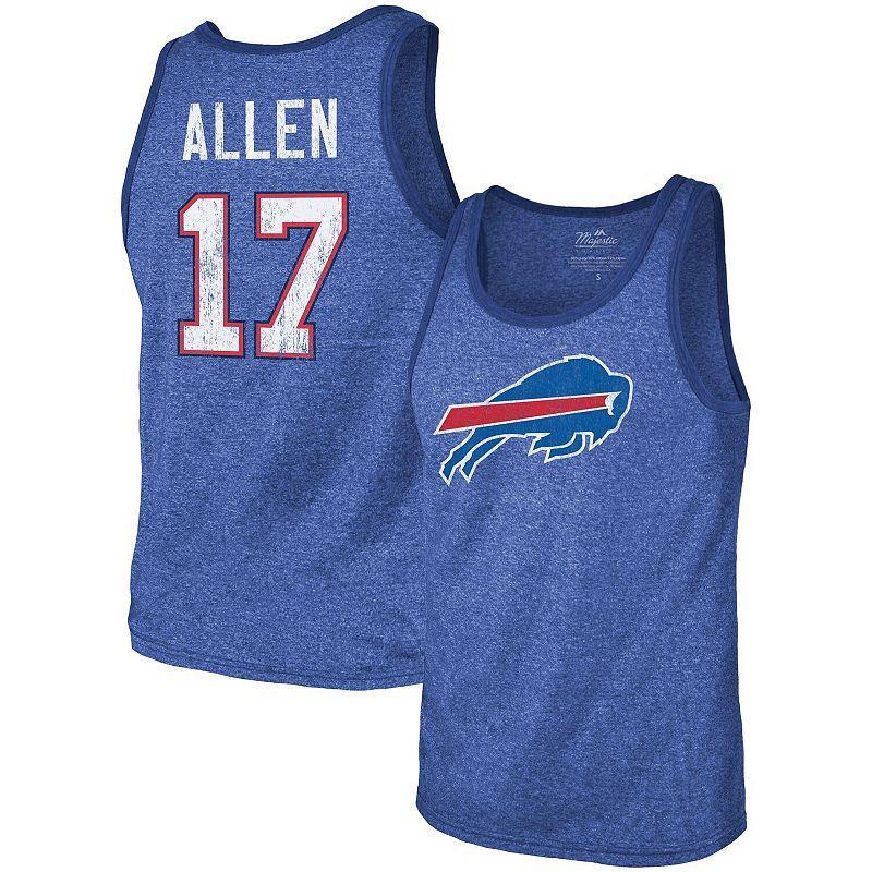 Mens Fanatics Branded Josh Allen Royal Buffalo Bills Name & Number Tri-Blend Tank Top Product Image