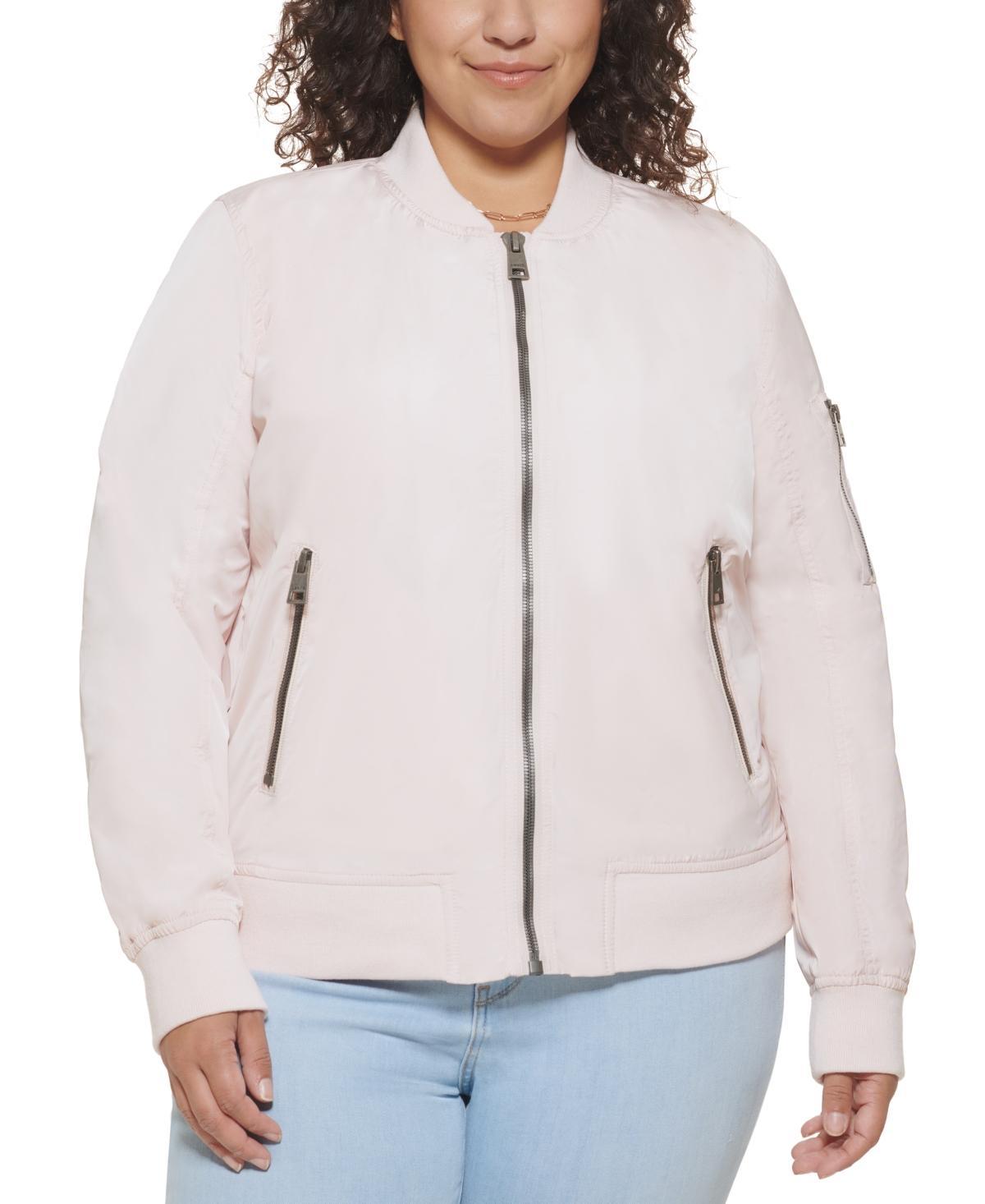 Plus Size Levis Newport Classic Bomber Jacket, Womens Pink Blush Product Image