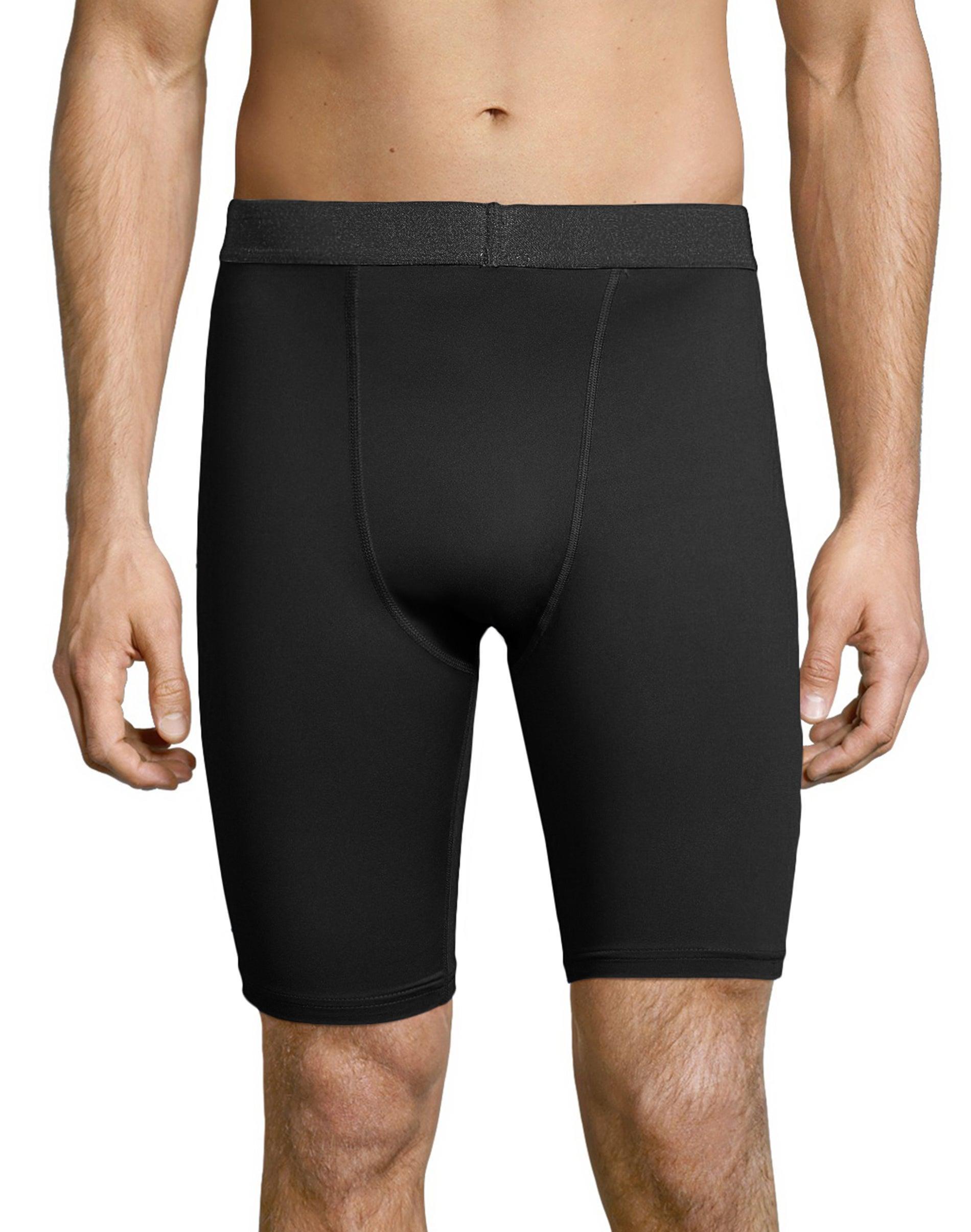 Hanes Sport Mens Performance Compression Shorts, 9 Ebony/Ebony 2XL Product Image