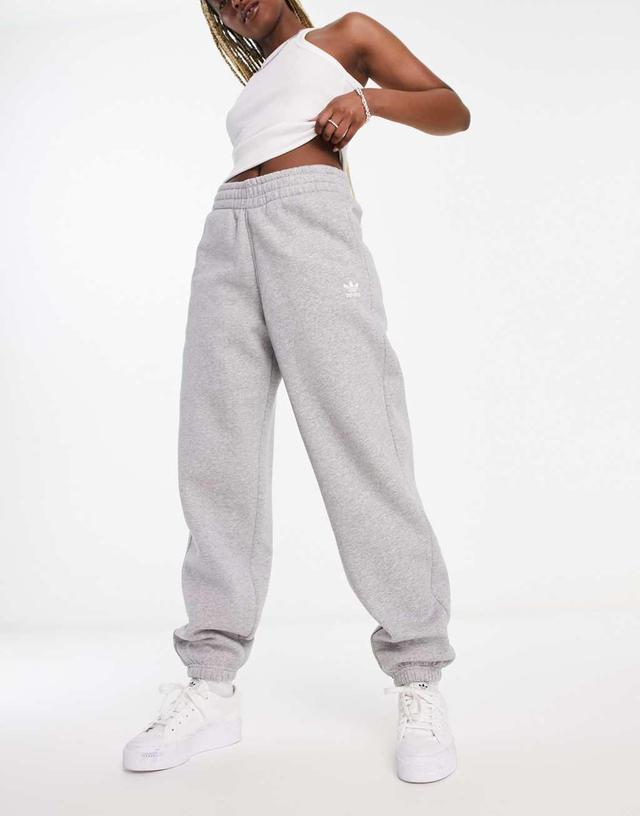 adidas Originals logo track pants in gray Product Image