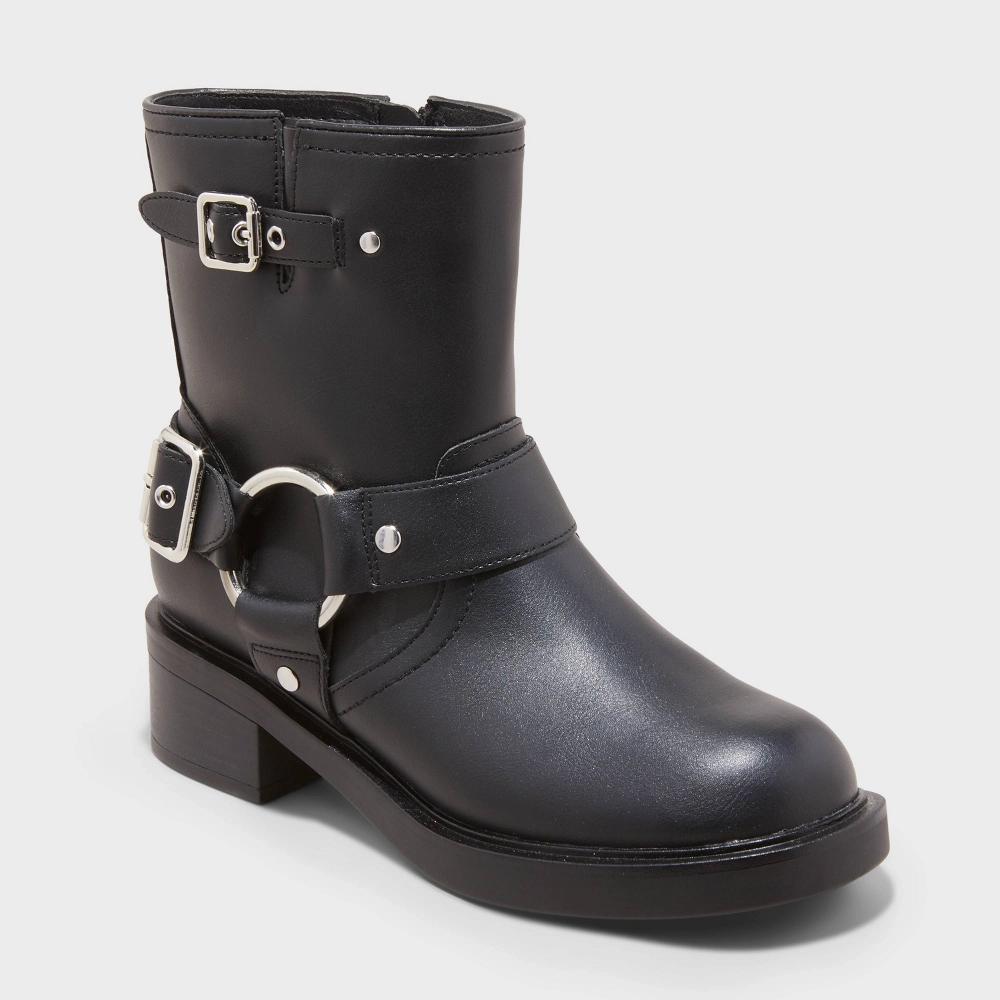 Womens Connor Harness Buckle Ankle Boots - Universal Thread Black 6.5 Product Image