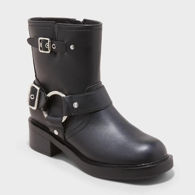 Womens Connor Harness Buckle Ankle Boots - Universal Thread Black 8.5 Product Image