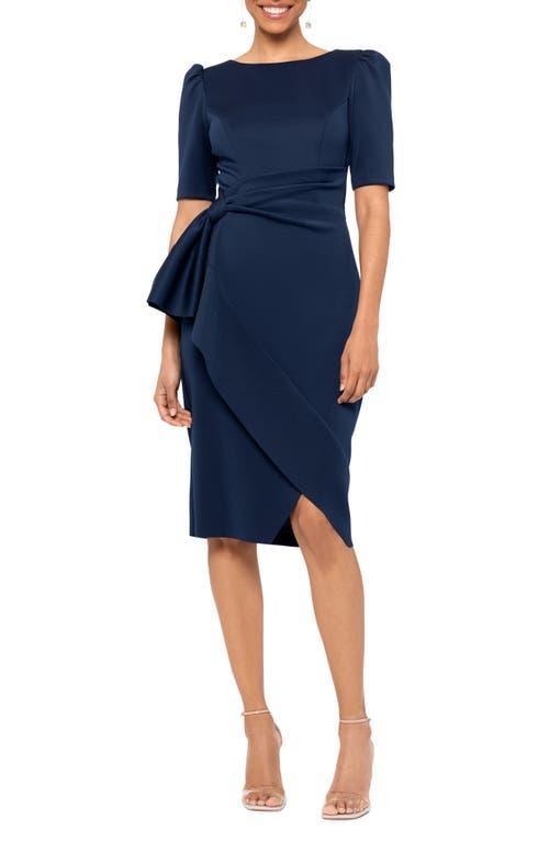 XSCAPE Midi Scuba 3/4 Sleeve (Midnight) Women's Dress Product Image