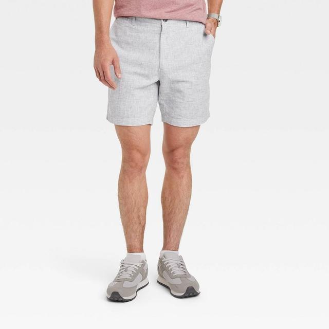 Men's Every Wear 7" Slim Fit Flat Front Chino Shorts - Goodfellow & Co™ Gray 34 Product Image