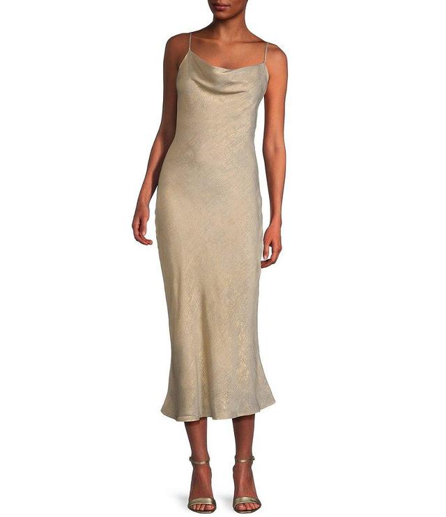 Evolutionary Cowl Neck Midi Slip Dress Product Image