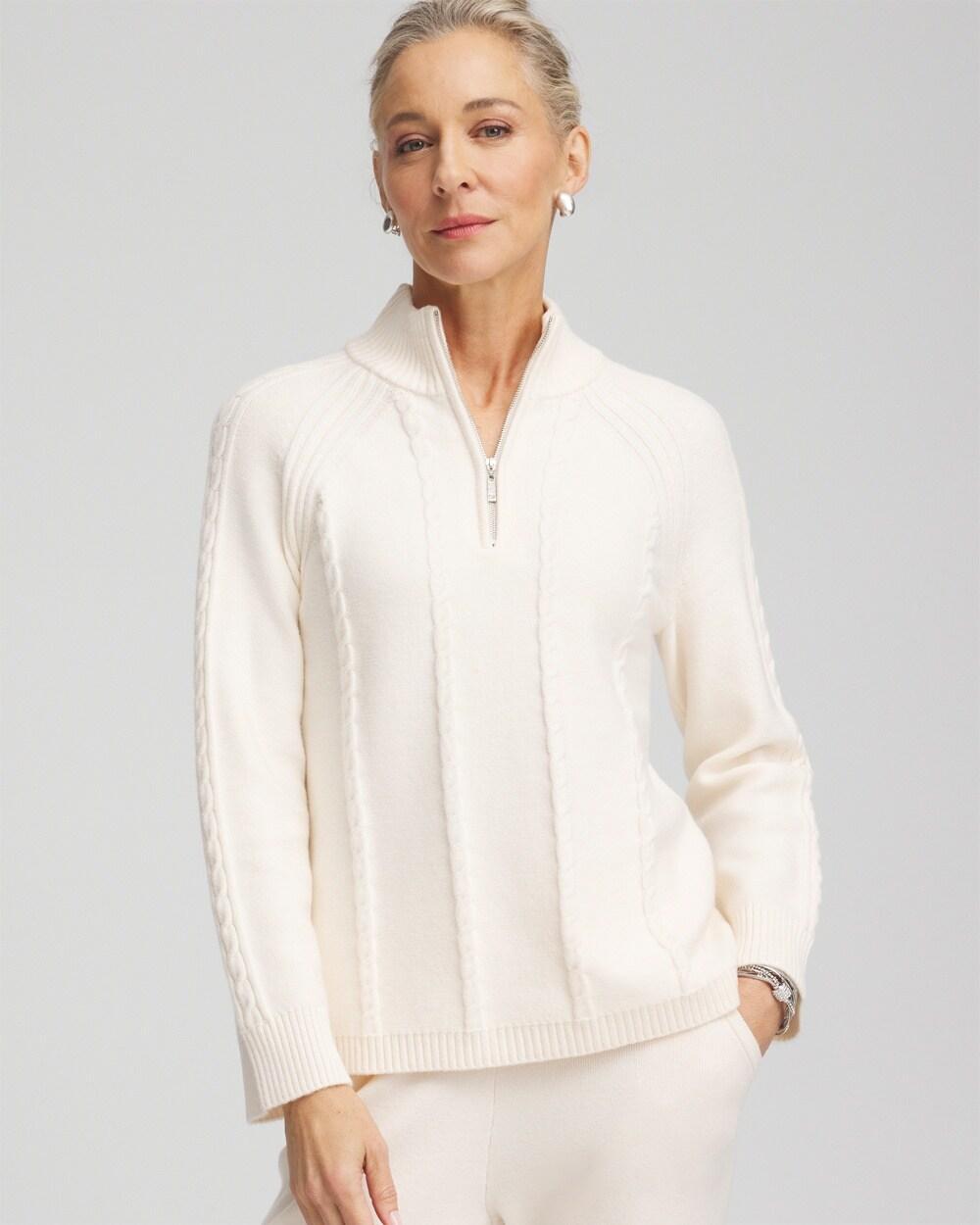 Women's Luxe Cashmere Blend Half Zip Top Product Image