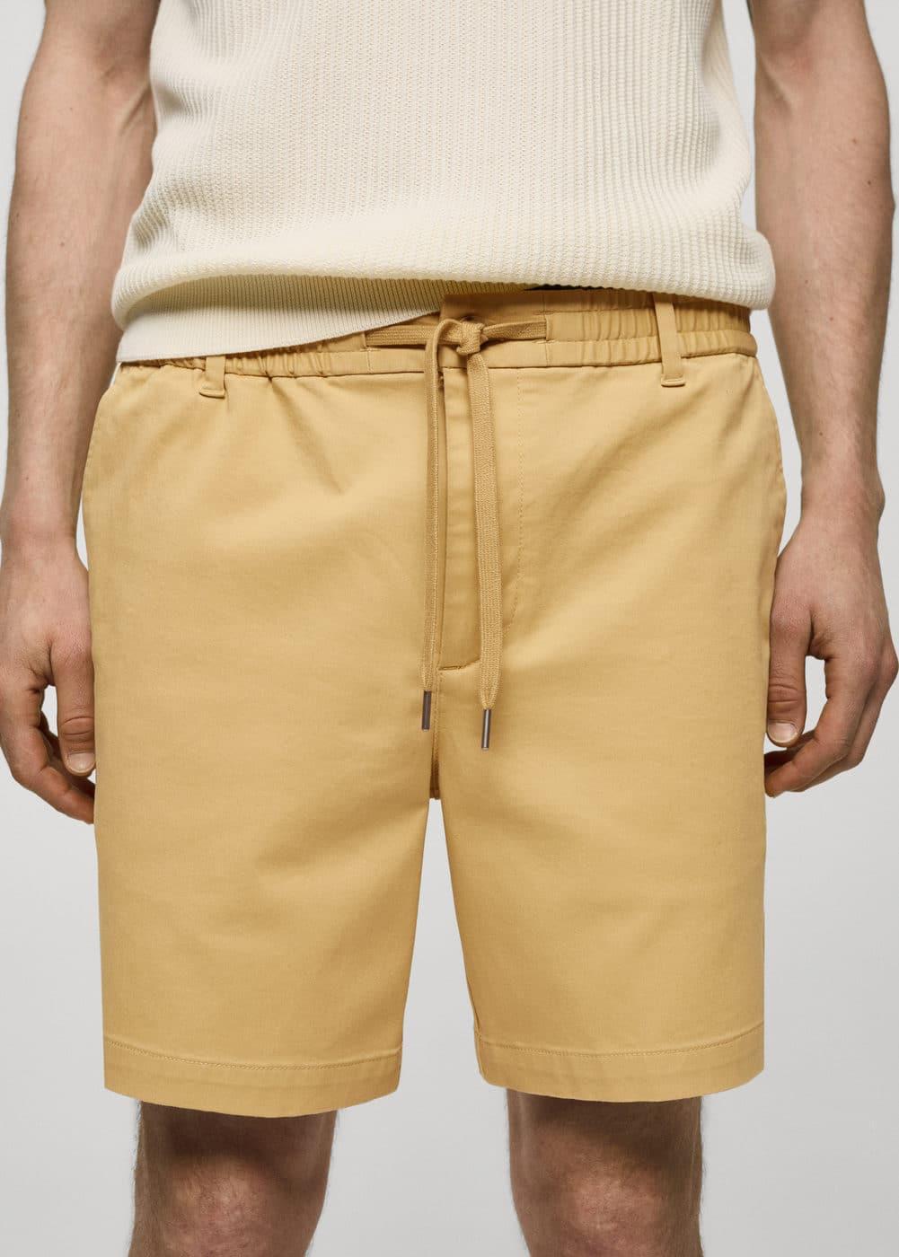 MANGO MAN - Cotton shorts with drawstring mustardMen Product Image