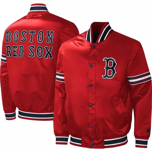 Mens Starter Boston Sox Midfield Satin Full-Snap Varsity Jacket Product Image