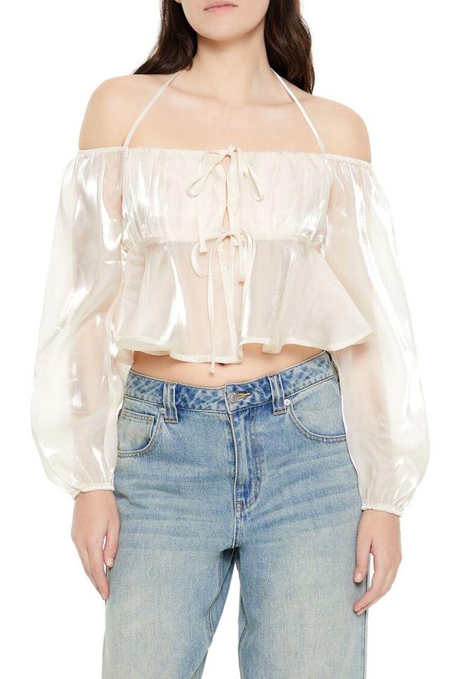 Open-Shoulder Halter Crop Top | Forever 21 Product Image