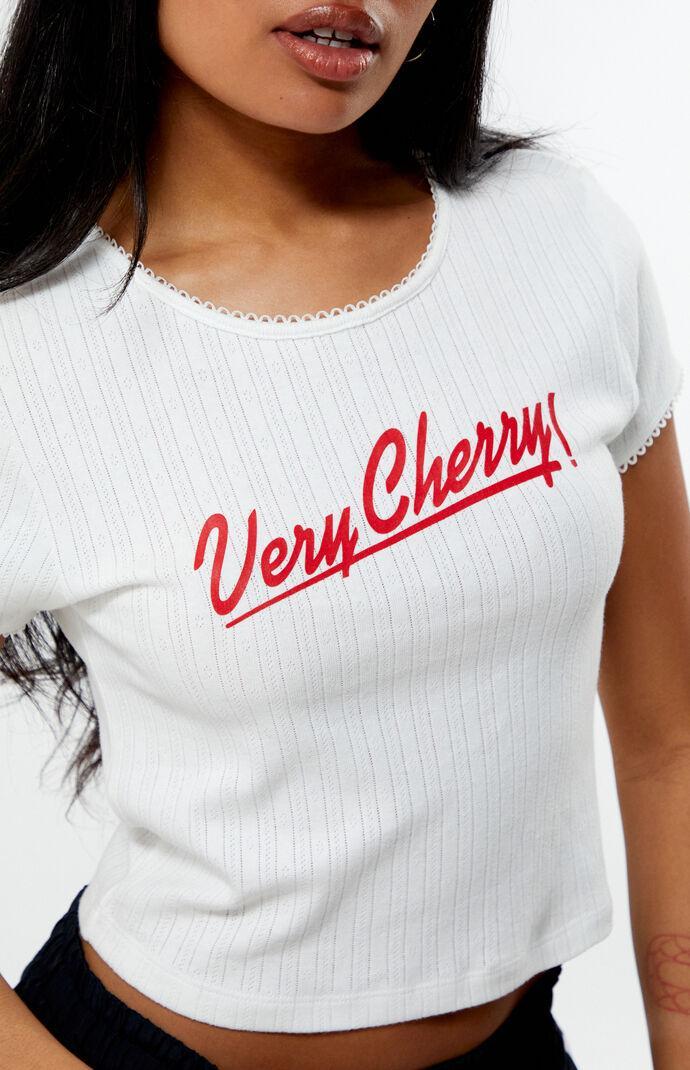 Coca Cola Women's By PacSun Cherry Coke Pointelle T-Shirt Product Image