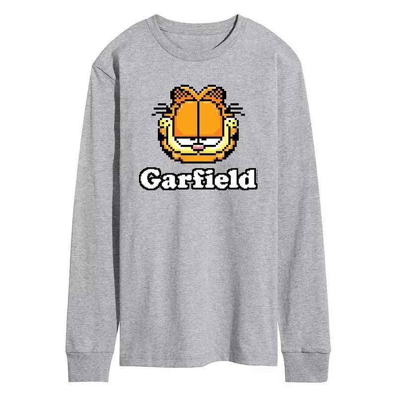 Mens Garfield Video Game Logo Long Sleeve Graphic Tee Product Image