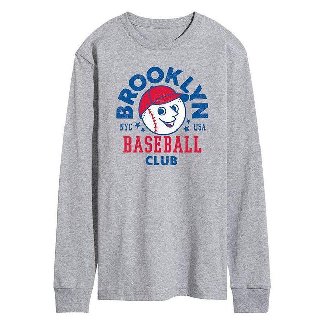 Mens Brooklyn Baseball Club Long Sleeve Graphic Tee Grey Gray Product Image